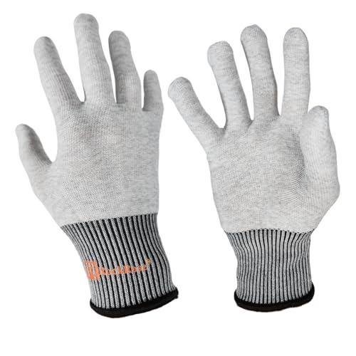 RockRose Grey Vinyl Wrap Gloves, Professional Carbon Fiber...