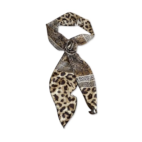 Skinny Scarf Narrow Long Neckerchief Rose Flower Styling Polka Dot Leopard Print y2k Style Slim Neck Scarf Choker