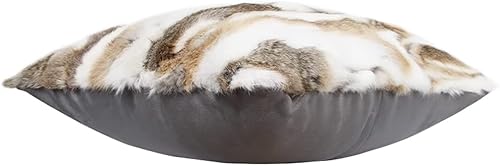 Miniatura 3 de Fundas de almohada de piel natural auténtica, almohadas de piel de conejo real de 20 x 20 pulgadas, funda de almohada supersuave y esponjosa, funda