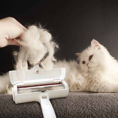 Nado Care Pet Hair Remover Roller - Lint Roller for pet Hair - Self Cleaning Dog & Cat Hair Remover - Remove Dog, Cat Hair from Furniture, Carpets, Bedding, Clothing and More. White - Thumbnail 2