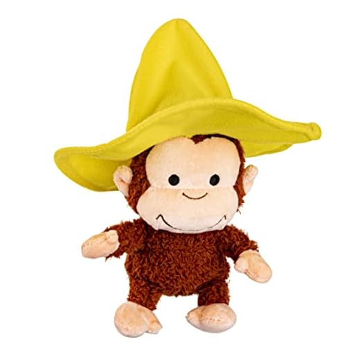 Curious George Kids Preferred Cuteeze Monkey Stuffed Animal Plush Yellow Hat Toys Soft Cuddle Plushie Gifts for Baby and Toddler Boys and Girls - 7 Inches