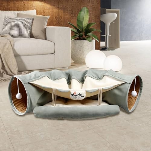 Juguetes para gatos interactivos con túneles y cueva modular 3