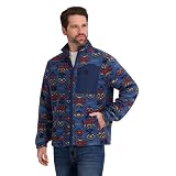 Billabong Mens Sherpa Bonded Polar Fleece Aztec Print Jacket, Dusty Blue, M