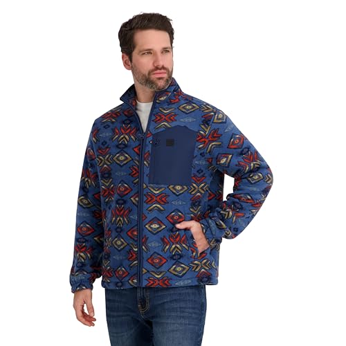 Billabong - Billabong Mens Sherpa Bonded Polar Fleece Aztec Print Jacket, Dusty Blue, L - Best Deal on Amazon