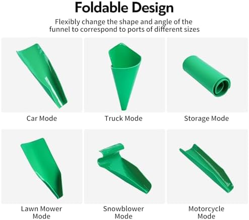 Reusable Flexible Oil Drain Funnel Form a Foldable Bendable Flex Funnel for Car Motorcycle Truck Lawnmower Snowplow Reused Oil Change Spill-Free Filling Draining Tools Easy to Store and Clean - 4