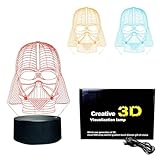TITISKIN 3D Illusion LED Night Light,7 Colors Gradual Changing Touch Switch USB Table Lamp for Holiday Gifts or Home Decorations(Darth Vader)