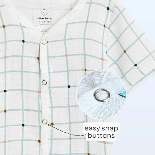 Image of The Boo Boo Club Kid'S 100% Muslin Organic Cotton Printed Button Shirt and Short Set | Half Sleeve Shirt | Summerwear Set | Kids Cothing Wear Set