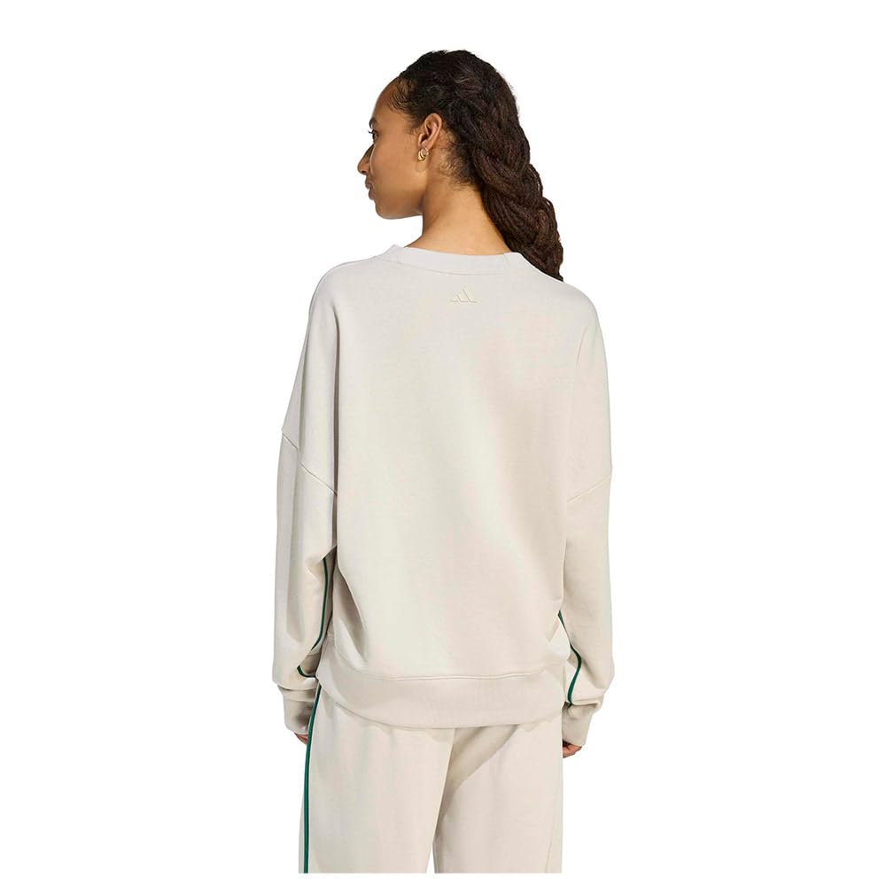 adidas dames Seasonal Essentials Colorpop Sweatshirt with Embroidered Graphic, wonder alumina/collegiate green, XS