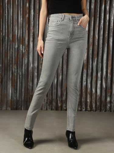 Image of High Star Women Cotton Washed Skinny Fit High-Rise Jeans