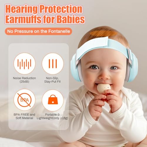 Image of SNOWIE SOFT Baby Noise Cancelling Earmuffs, Adjustable Headband, 0-48 Month