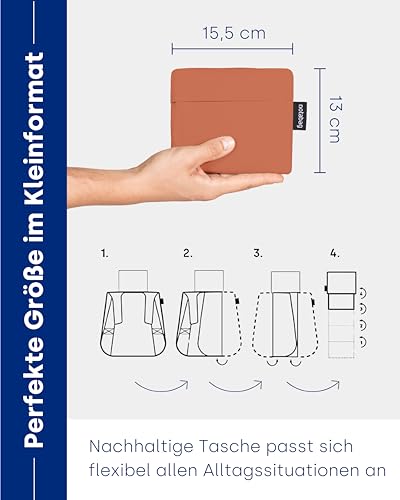 Notabag Original 2 in 1 Rucksack Handtasche (Terracotta) – Wasserabweisend, wiederverwendbar, faltbar – Cleveres Design für mehr Flexibilität – Rucksack Damen klein kompakt