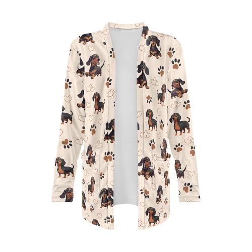 Image of Womens Open Fron Cardigan Sweaters Long Sleeve Oversized Casual Tops Loose Lightweight Daily Coats with Pockets