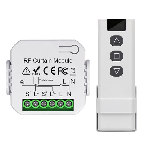 Bkiyougo Commande de volet Roulant sans Fil Kit de Mise à Niveau du Moteur de volet Roulant : Commande Radio pour Volets roulants, Stores et auvents Composé d'une télécommande RF and Module récepteur