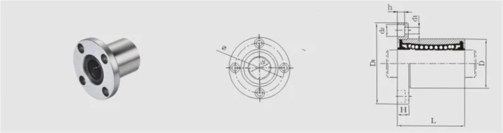 LMF8UU 8 mm kołnierz liniowe łożysko kulkowe do wału liniowego 8 mm CNC (2 szt.)
