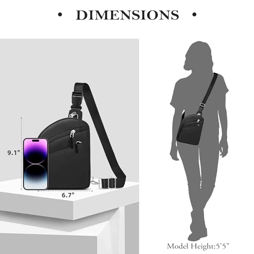 TOPEAST Anti Theft Crossbody Bag for Women Men, Small Sling Bag Crossbody Bags for Women Travel Sport Hiking Workout3