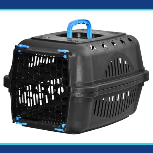 Caixa de Transporte para Cachorros e Gatos N.3 Black Azul, Transp...