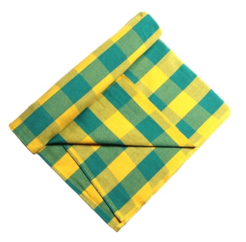 Image of Hornbill Enterprises 100% Pure Cotton Blanket /Single Size Solapur Cotton Chaddar /Bedsheet /Reversible Blanket for Daily use (60x90 inches) Set of 1 (Yellow Green)