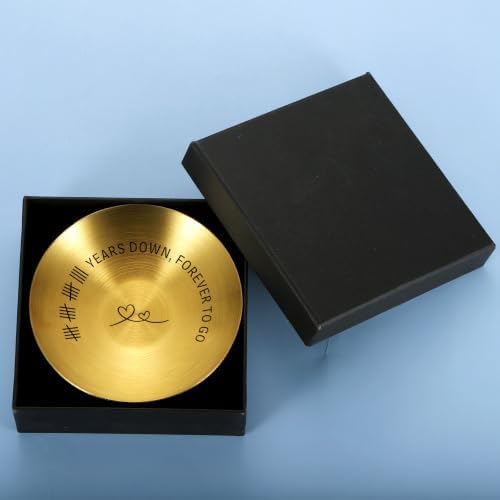 19th Anniversary Bronze Gifts for Him Her 19 Years Wedding Gift for Wife Husband Couples Metal Ring Dish, Engraved Jewelry Tray-Ideal Decor Bronze Gifts for 19th Anniversaries for Women Men Parents - 1