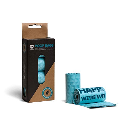 Bolsas de cocô para cães ecológicas com base vegetal | Azul