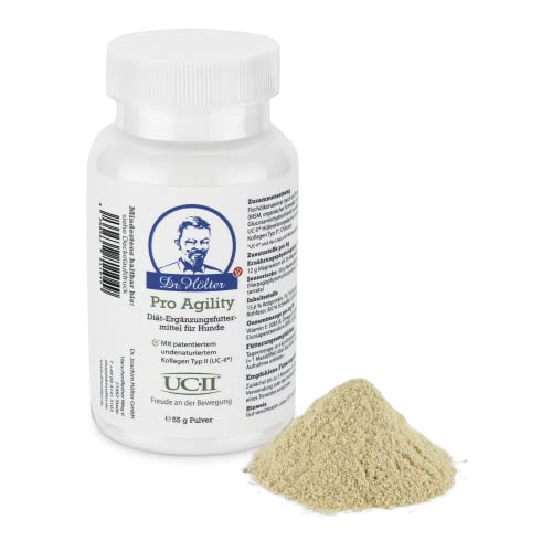 Pro Agility Gelenkunterstützung von Dr. Hölter für die Gelenke von Hunden mit UC-II Kollagen für Hunde beim Thema HD für die Hundemobilität (55g Pulver Pro Agility)