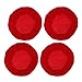 perfeclan 4 PCS per seggiola da Pranzo, Fodere Copriseggiola, Copertura da seggiola Elastica, Copriseggiola Rotonda, Coprisgabello, Rosso