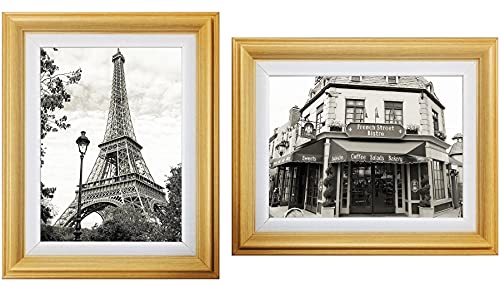 Harmony Frames 8X10 Two-Tone Wood Picture Frame Weave Design, Beige #TOP4