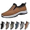 Mens Laceless Shoes Casual Loafers Comfort Lightweight Slip on Business Boat Shoes Breathable Comfortable Walking Sneakers Fashion Leisure Dress Shoe Khaki #3