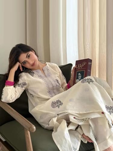 Image of ANNI DESIGNER Women's Rayon Viscose Straight Printed Kurta with Palazzo | Women Kurta Set | Ethnic Wear for Women | Daily Office Casual Traditional Outfit