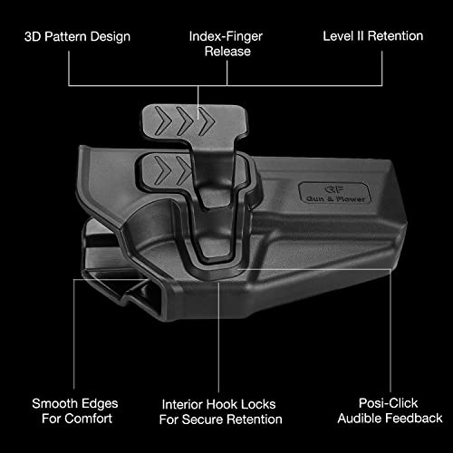 Gun&Flower OWB Holster for Beretta 92FS/ Taurus TH9 / TH9C Pistol/Sig Sauer P365/P365 SAS/Springfield XD-S/CZ P10C/ CZ P10C Airsoft/Springfield XD 4'' Service Model 9MM/.40 S&W/.45 ACP