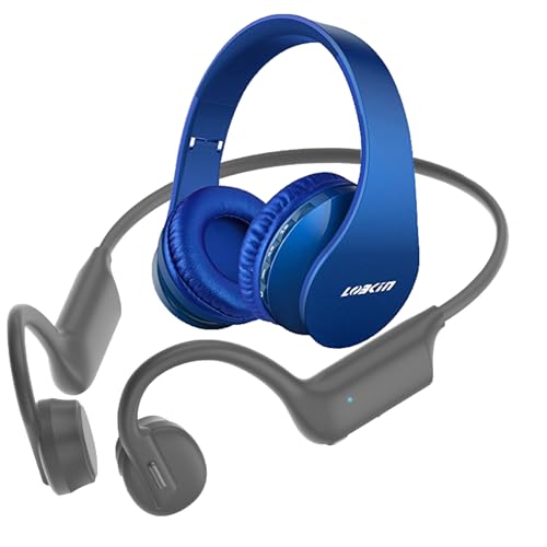 Cuffie Bluetooth ecandy Auricolari Stereo con Microfono Bluetooth 4.1 Pieghevole Over-Ear Senza Fili Cuffie con Microfono Ricaricabile Riduzione del Rumore Interno Supporto SD/TF Card (blue)