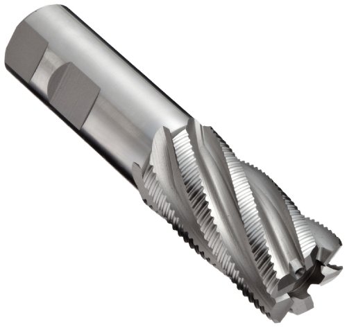 Image of YG-1 E2079 Cobalt Steel Square Nose End Mill, Weldon Shank, Uncoated (Bright) Finish, Roughing Cut, Non-Center Cutting, 30 Deg Helix, 4 Flutes, 3.375 inch Overall Length, 0.5625 inch Cutting Diameter, 0.5 inch Shank Diameter
