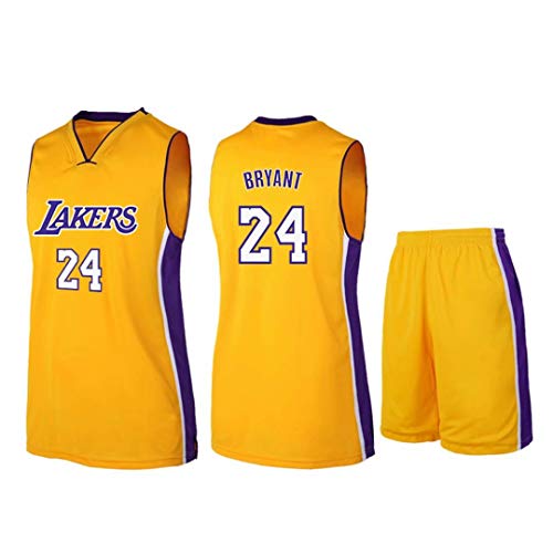 Hpparty Kobe NO.24 - Camiseta de Baloncesto para Hombre, sin Mangas, Chaleco y Pantalones Cortos