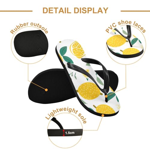 Lemon Summer Men's & Women's Classical Beach Rubber Sandal Flip Flop Comfortable Slipper 214B27322