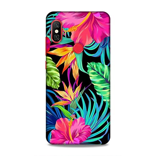 Image of Printed Mobile Back Hard Case Cover for Redmi Note 6 / Note 6 Pro | Floral, Flowers, Leaves -2185