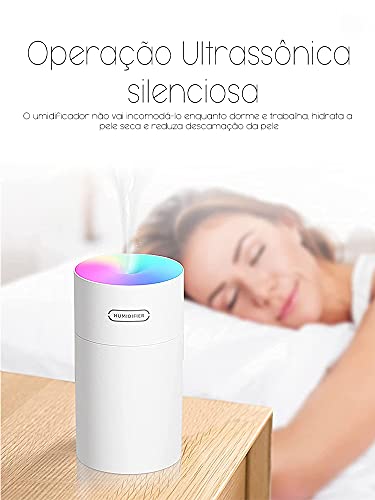 Umidificador Aromatizador De Ar USB, Umidificador De Ar De Mesa Portátil, Mini Humidificador Com Luz