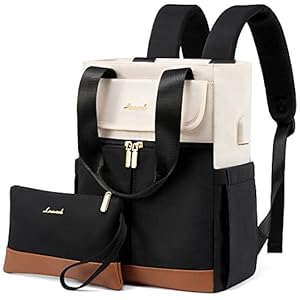 LOVEVOOK Rucksack Damen Klein, 13, 3 Zoll Kleiner Rucksäcke Damen Cityrucksack Mini Rucksacktasche Elegant Handtasche Schultertasche, Wasserdicht Laptop Tagesrucksack, Beige Schwarz Braun