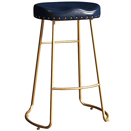 Taburetes de Bar de Cuero sintético, taburetes Altos de mostrador, taburetes de Bar Vintage con Patas de Metal y reposapiés, Taburete Alto para Cocina, Pub, cafetería, Bar, Isla, Comedor (AZ