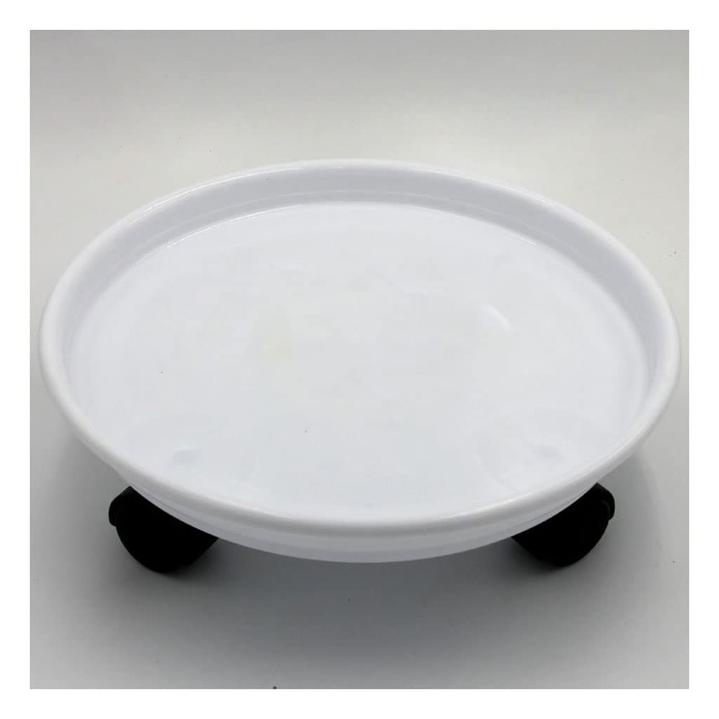 rolling plant caddy, Flower Pot Base Plant Caddy Stand Plastic(White,30cm)