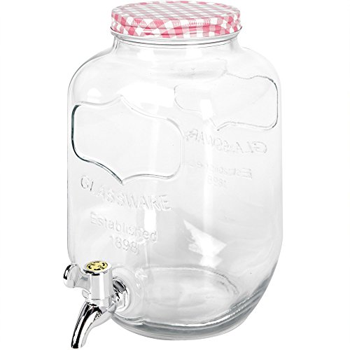 Excellent Houseware Frasco com torneira, sortido: vermelho, azul, verde e amarelo, 18 x 16 x 26 cm