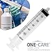 ONE-CARE 60ml Luer Lock Syringe, 60 Pack, Sterile Plastic Tool for Oil Suction, Automotive Fluids, Hydroponics & Liquid Transfer - Industrial Grade - Individually Wrapped, Syringe Only
