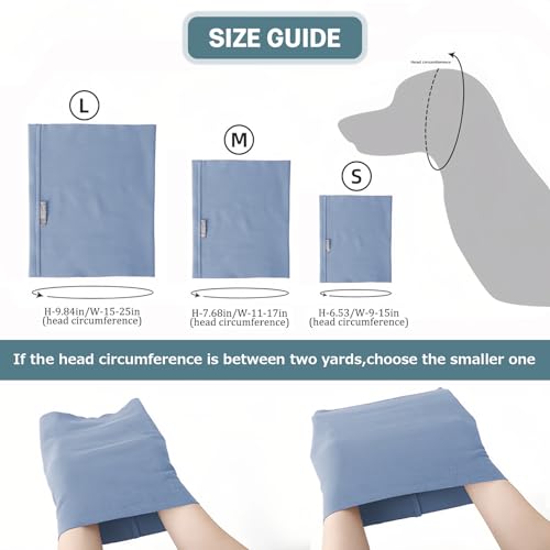 Image of Dog Ear Muffs with Noise Protection Breathable Calming Band for Dogs & Cats Head Wrap with Anxiety Relief (Blue, Small)