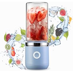 Blend In® Botella Batidora Portatil Inalámbrica - Incluye 2 Vasos de 400ml y 200ml - Mini Batidora de Vaso Portatil - Licuadoras para Zumos y Batidos - Recargable por USB y Fácil de Limpiar (Azul)