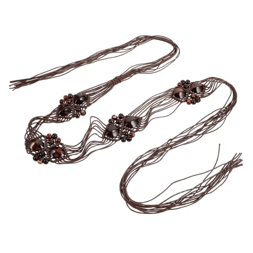 VALICLUD Boho Woven Waist Belt for Women Ethnic Design Cotton Crochet Gown Accessory Stylish Summer Beach Dress Belt with Beads Versatile Fashion Statement for Every Outfit4
