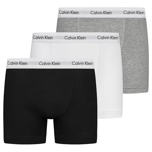Calvin Klein Herren - 3er-Pack mittlere Taille Hüft-Shorts - Cotton Stretch, (Schwarz/Grey/White) (3-er pack) Gr.XL