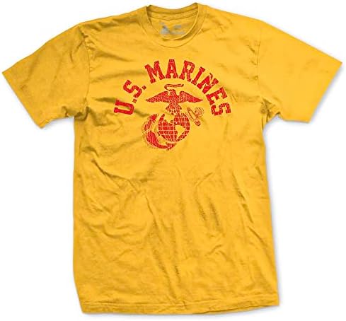 OUTSIDE THE WIRE APPAREL Leatherneck for Life Old School Gold USMC Shirts for Men - Marine Corps T Shirts Attire - US Marine Corps Gifts for Men