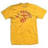 OUTSIDE THE WIRE APPAREL Leatherneck for Life Old School Gold USMC Shirts for Men - Marine Corps T S