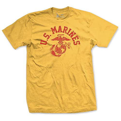 Outside The Wire Apparel Leatherneck For Life Old School Gold Usmc Shirts For Men - Marine Corps T Shirts Attire - Us Marine Corps Gifts For Men #TOP14