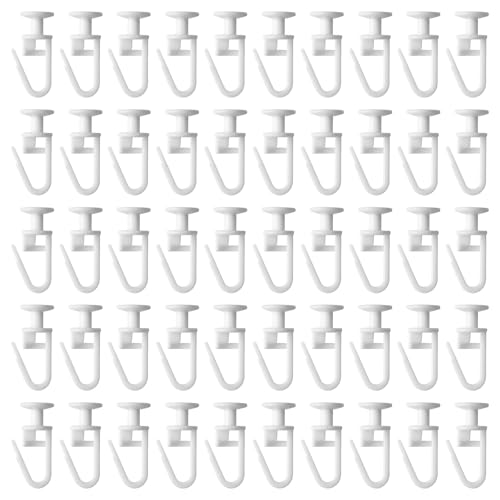 ZEXKENS 50pcs Curtain Track GliderGlidering Hook Easy Installation and Quiet Movement Curtain Roller for Living Room Bedroom