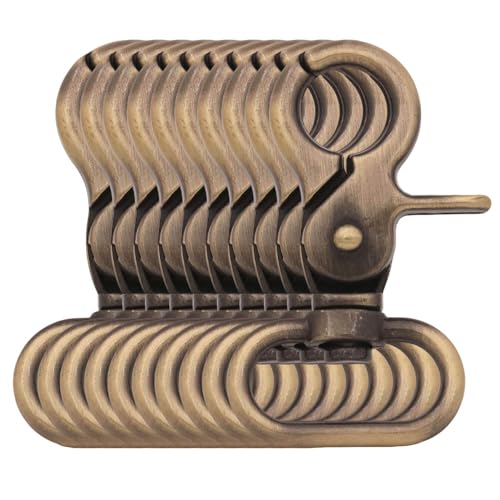 BIKICOCO Swivel Trigger Snap Hook Lobster Claw Clasp Spring Loaded Clip, 1'' Oval-Ring Ended, Antique Brass - Pack of 10
