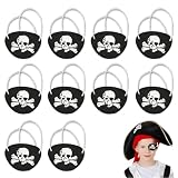 LONZIKP 10pcs conjunto de gafas de plástico elásticos ajustables para niños skull captain pirate eye patch para fiestas temáticas de piratas